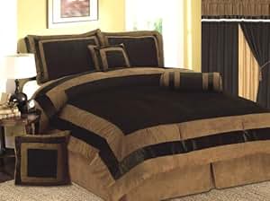 Amazon.com: New 7 Pcs Mocha Brown Micro Suede Bed In A Bag