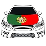 Portugal Flag Car Hood Cover 3.3X5FT 100% Polyester,Engine Flag，Elastic Fabrics Can be Washed,Car Bonnet Banner