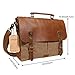 Lifewit Men Briefcase Leather Canvas Laptop Satchel Messenger Work Bag Fit up to 14-inch, Coffee