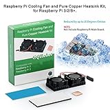 Raspberry Pi Cooling Fan and Pure Copper Heatsink Kit, for Raspberry Pi 3/2/B+.