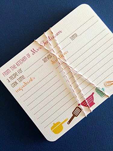 Personalized recipe cards, set of 20, teacher gift, hostess gift, personalized gifts