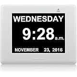 iGuerburn Digital Speaking Day Clock Calendar for the Elderly, Memory Loss, Dementia & Alzheimer&rsquo;s - 8 inch LED Screen