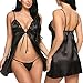 Avidlove Women Sexy Lingerie Satin Pajama Dress Front Open Babydoll Chemise Sleepwear