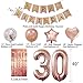 30th Birthday Decorations - 40 Inch 30th Number Balloons Birthday Decorations Pink and Gold Happy Birthday Banner With Rose Gold Tinsel Foil Fringe Curtains Party Decorations