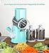 Mandoline Slicer With 3 Round Stainless Steel Blades,Manual Veggie Slicer,Fast Vegetable/Fruit Cutter,Cheese Shredder,Rotary Drum Grater with Strong-Hold Suction Cup with Free Clean Brush, Blue ¡­
