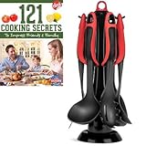 Kitchen Cooking Utensils with Built-in Stand, Set of 6 Plus 7th Holder Piece and Desserts Ebook