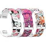 Fitbit Charge 2 Bands, SKYLET 3 Pack Replacement Bands for Fitbit Charge 2 Bracelet Print Pattern with Secure Watch Clasp (No Tracker)