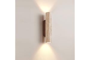Nordic Wabi Sabi Wall Sconce Light Bedroom Yellow Travertine Wall Light Mid Century Up Down Vintage Indoor Wall Mounted Lamp 