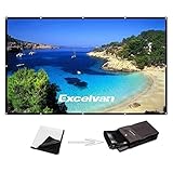 120 Inch 16:9 Portable Projector Screen High Contrast Collapsible PVC HD 4K Design Hanging Hole Grommets Front Projection Home Indoor Outdoor Movie Match Party