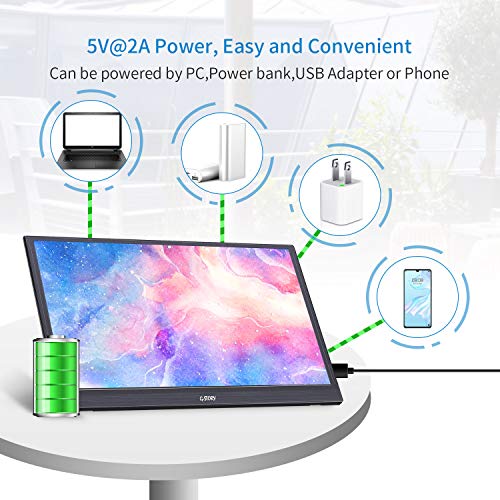 GSTORY 15.6 Inch Portable Monitor, 1080P FHD Portable Gaming Monitor