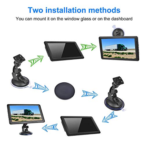 GPS Navigation System, 7 inch Bluetooth 8GB 256MB Car Truck Lorry Satellite Navigator Device with Post Code POI Search Speed Camera Alerts, with UK&EU 2019 Maps Lifetime Free Update (9inch)