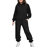 Arshinet Girls 2 Piece Outfits Hoodie Sweatsuit Sets Oversized Sweatshirt and Baggy Fall Fashion Sweatpant with Pockets