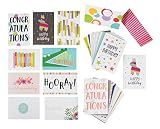 48 Pack Assorted All Occasion Greeting Cards, Blank Note Card, Includes Happy Birthday, Congratulations, Thank You Cards Assortment Designs, Bulk Box Set Variety Pack, Envelopes Included, 4 x 6 Inches