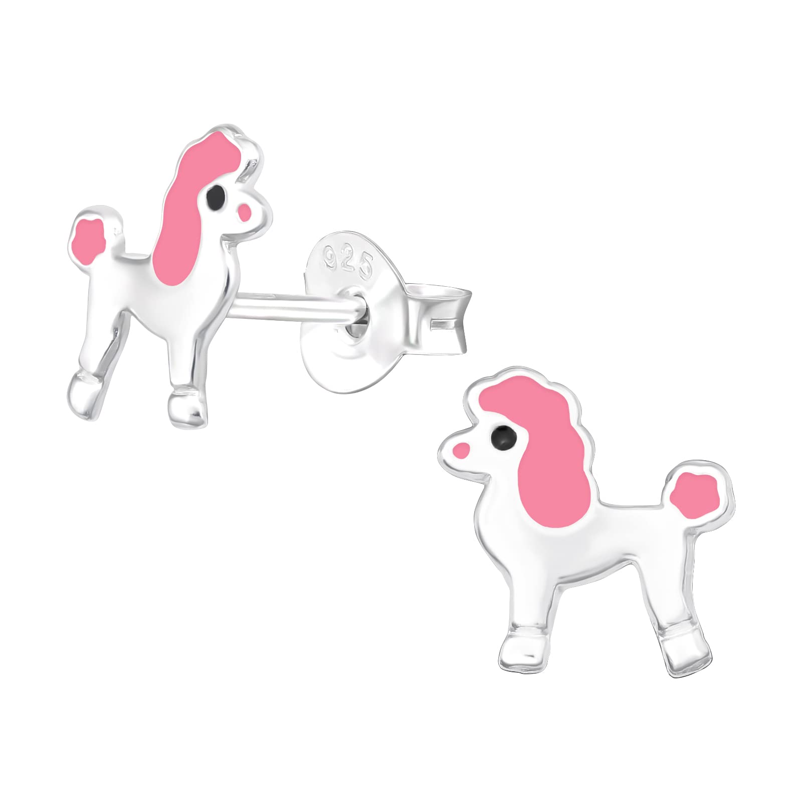 925 Sterling Silver Lightweight Hollow-Back Dog Stud Earrings for Women & Girls – Cute Animal Puppy Pet Jewellery Jewellery Gift Boxed