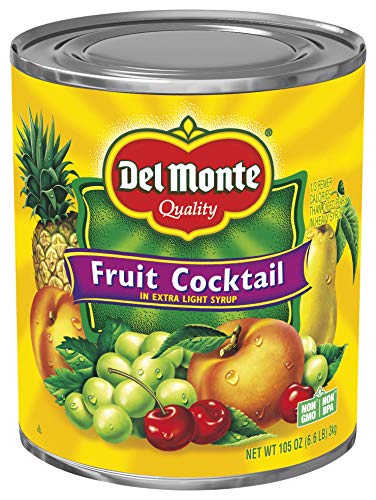 Del Monte Canned Fruit Cocktail in Extra Light Syrup, 106 Ounce (Pack of 6)