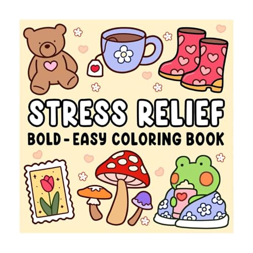 Relaxation Coloring Book - Relaxation in Comfortable Spaces with Adorable Goods for Adults & Teens,Cute Colouring Book with Easy and Simple Designs