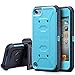 ULAK iPod Touch 6th Generation case with Screen Protector, Belt Clip Holster Kickstand Shockproof Fullbody Protective Case Bumper Hard Cover for Apple iPod Touch 5/6th/ 7th Generation, Blue