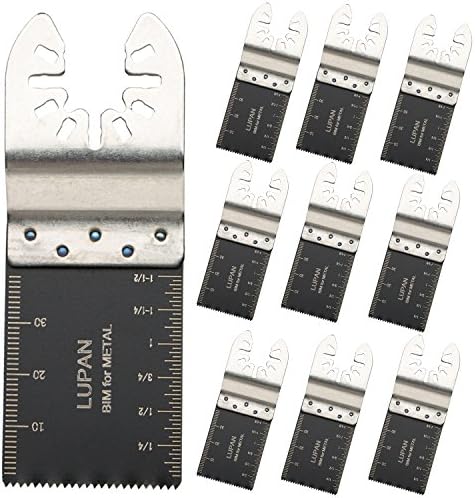 Saw Blade For Metal And Wood, 10pc Set Multi-tool Oscillating Blades Fits Fein Multimaster, Porter Rockwell Cable, Black &amp; Decker, Bosch Craftsman, Ridgid Ryobi, Makita Milwaukee, Dewalt And Chicago