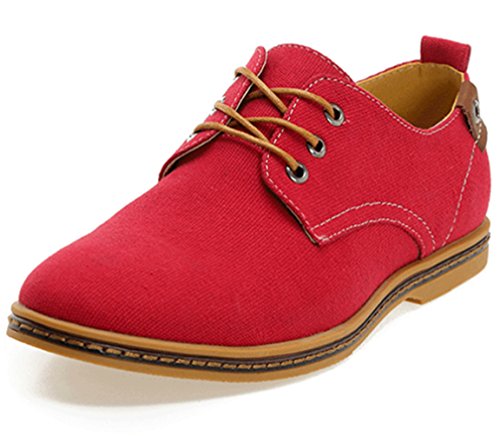 Dadawen men s canvas oxford casual shoe red us size 11