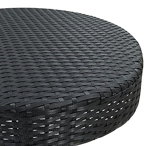 Tidyard Gartentisch Rundtisch Esstisch Rattentisch Balkontisch Beistelltisch Teetisch Terrassetisch Parktisch Kaffeetisch Couchtisch Gartenmöbel Terrassenmöbel Schwarz 60,5x106 cm Poly Rattan – Bild 4
