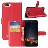 DOOGEE X20 Case, Fettion Premium PU Leather Wallet Flip Phone Protective Case Cover with Card Slots and Magnetic Closure for DOOGEE X20 / DOOGEE X20L 5.0 Inch Smartphone (Wallet - Red)