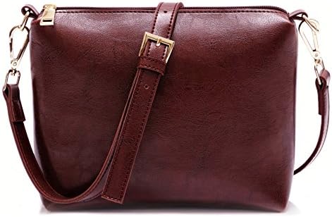 Ali Victory Large Satchel Shoulder Bag for Women Crossbody Handbag (Wine Red - S)