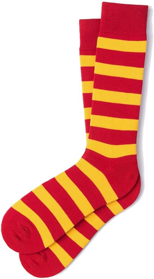 Men's Designer Collegiate College Rugby Striped Stripe Crew Dress Socks