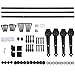 Yaheetech 16ft Double Door Sliding Barn Door Hardware Double Track Kit System(Black) (Arrow Shape Hangers) (2 x 8 foot Rail)