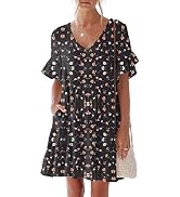 Nclook Women's Sweet V-Neck Mini Dress - Sleeveless Casual Summer Dress With Pockets