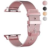 Yolovie Compatible with Apple Watch Band 38mm 40mm New Milanese Loop Stainless Steel iWatch Bands With Classic Buckle Replacement Strap for Series 4 /3 / 2 / 1 ( Rose Gold )