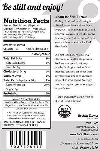 Organic Hard White Wheat Berries, 5 Pounds - USDA Certified Organic | Non-GMO | Vegan - Thumbnail 4