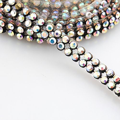 2.4Meter 2 Strip Black 3mm White AB Iron_ On Hotfix Crystal Rope Reel Chain IA545whiteAB