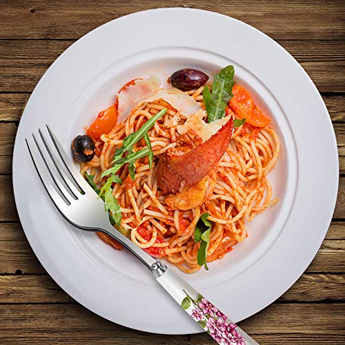 Dinner Forks Set, Elegant Life 6-Piece Handle Ceramic Stainless Steel Cutlery Forks Set, 8.3 Inches - Thumbnail 2