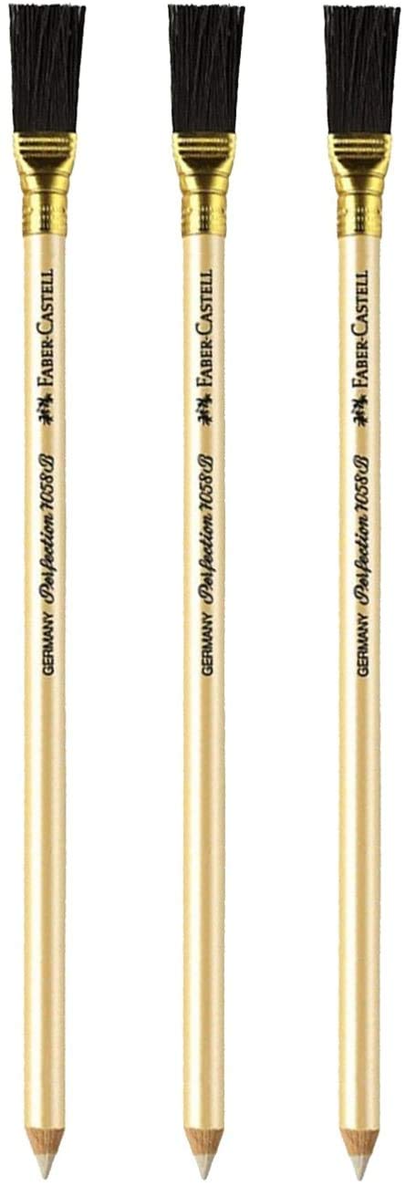 Faber-Castell Set of 3 Perfection 7058 B Pencils with Brush