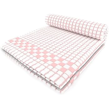 Fecido Classic Kitchen Dish Towels with Hanging Loop - Heavy Duty Absorbent Dish Clothes - European Made 100% Cotton Tea Towels - Set of Two, Peach