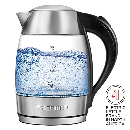Chefman 1.8L Digital Electric Glass Kettle+ w/ RapidBoiling & 7