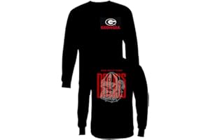 NEW WORLD GRAPHICS Georgia Tall Dawgs Mascot 2-Sided Black Long Sleeve T Shirt