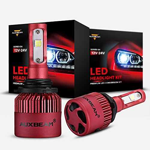 Auxbeam F-S4 Series 9006 Headlight Bulbs with 2 Pcs LED Headlight Conversion Kit of 60W CREE LED Chips Fog Light – 1 Year Warranty