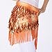 MUNAFIE Belly Dancing Belt Colorful Waist Chain Belly Dance Hip Scarf Belt Triangle Skirt (Orange)