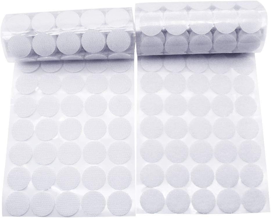 YOCZOX 1000PCS 20mm Sticky Back Coins Hook and Loop Self Adhesive Dots Tapes Double Sided Sticker Round Dot Coins Tapes Super Sticky for Home School