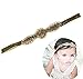 Floral Fall Baby Girls Gold Crystal Elastic Flower Headbands Hair Bands BY-17 (Gold)