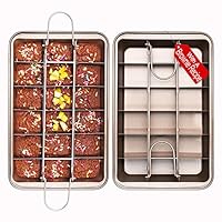 Non Stick Brownie Pans with Dividers, Diveded Brownie Pan, Make of High Carbon Steel,Size 12 x 8 x 2 inches