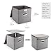 MEÉLIFE Storage Bins 4-Pack Storage Boxes Linen Basket Fabric Foldable Cubes Organizer Containers Drawers with Lid & Handle for Office Nursery Bedroom Shelf Gray
