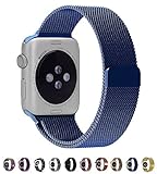 Leefrei Apple Watch Band, Milanese Loop Woven Stainless Steel Mesh with Magnetic Closure Bracelet Replacement Strap for Apple Watch Series 2 Series 1 38mm - Blue