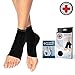 Doctor Developed Plantar Fasciitis Socks/Compression Foot Sleeves, Copper Ankle Brace for Heel Support & Doctor Written Handbook (Black, M)