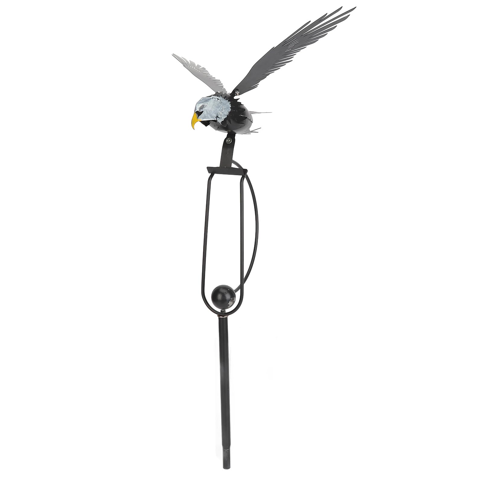 Delaman Flying Eagle Garden Stake, Bird Statue Garden Art Sculptures Metal Eagle Figurine with Flapping Wings Simulation Bird Ornament for Outdoor Garden Lawn Yard