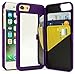 iPhone 7 Case, Bastex Purple Hidden Back Mirror Wallet Case with Stand Feature and Card Holder for Apple iPhone 7