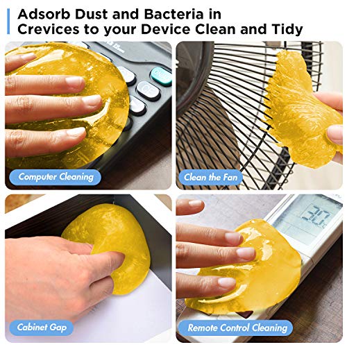Universal Cleaning Gel for Car Vents, Keyboards,Car Interiors,Home, Electronics Remove Dust Cleaning Gel (Yellow + Red)