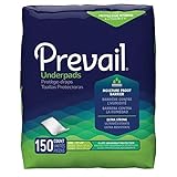 Prevail Fluff Incontinence Underpads, Large, 150 Count (Packaging May Vary)