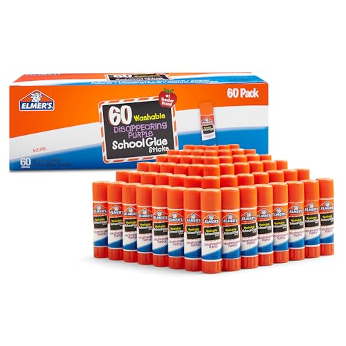 Disappearing Purple All Purpose Glue Sticks, Purple/Clear, 60/Box, Sold as 1 Box